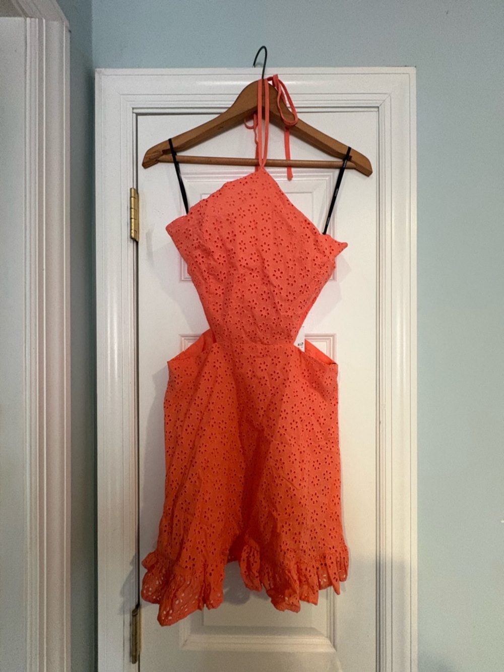 Forever 21 Coral Eyelet Mini Dress